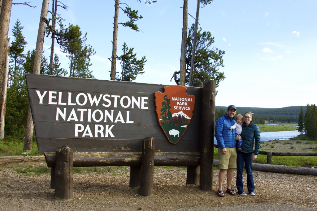 The Hubners in Yellowstone. A family portrait.
